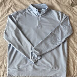 Peter Millar Sky Blue Striped Quarter-Zip